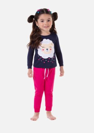 Pijama de Inverno Bebê Ovelhinha Céu Estrelado