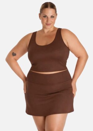 Conjunto Plus Size Short Saia E Top Sango's Malhas