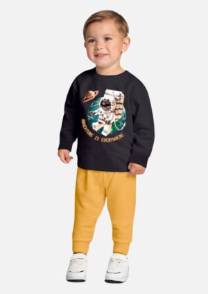 Conjunto Infantil Menino Blusa e Calça Moletom Peluciado Kyly