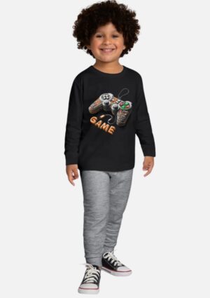 Conjunto Camiseta Manga Longa e Calça em Moletom Kyly