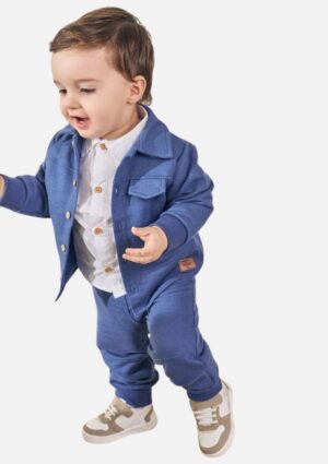 Conjunto Jaqueta e Calça Moletom Piquê Azul Divertto