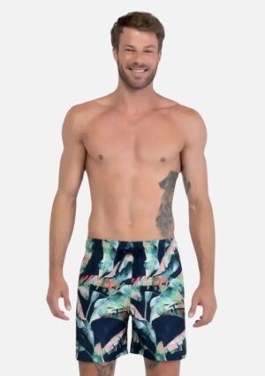 Shorts Masculino Estampado Palmeira Pai E Filho Mash