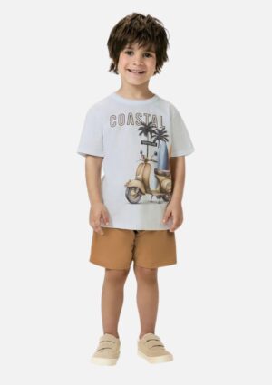 Conjunto Camiseta Estampada e Bermuda Kyly