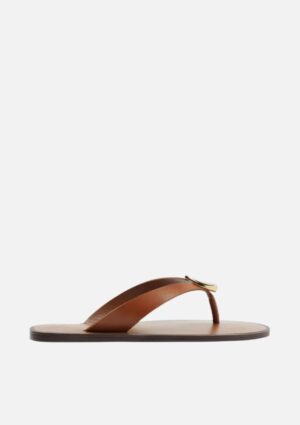 Rasteira De Couro Flip Flop Metal Arezzo