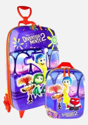 Kit Mochila De Rodinhas com Lancheira Divertidamente