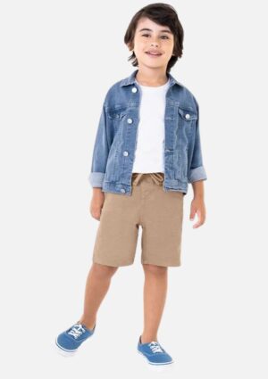 Bermuda Malwee Kids Menino Com Cadarço Frontal Elastano