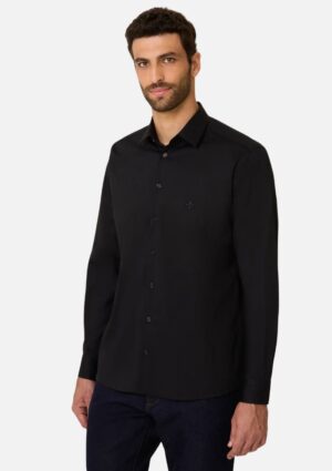 Camisa Masculina Manga Longa Tricoline Lisa Stretch Dudalina
