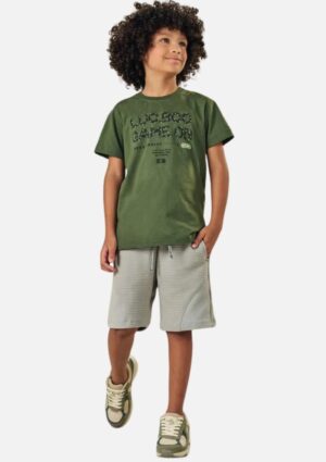 Conjunto de Camiseta e Bermuda em Moletom Relevo LucBoo