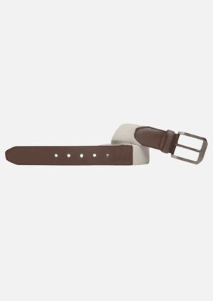 Cinto Masculino Freeway Soft Couro Soleta Pinhão e Elástico Marfim