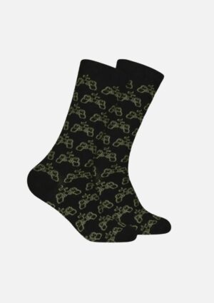 Meia Masculina Cano Alto Atoalhada Hoahi Style Video Game