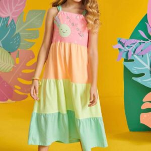 Vestido Midi Juvenil Menina Meia Malha Kukiê