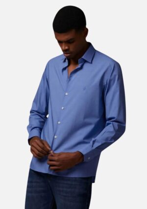 Camisa Masculina Manga Longa Wrinklee Free Fil a Fil Dudalina
