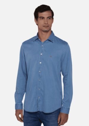 Camisa Masculina Jeans Slim Individual
