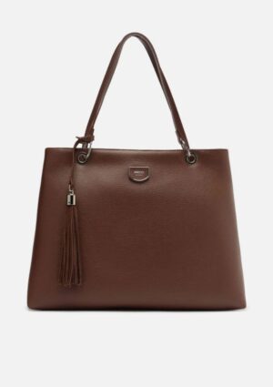 Bolsa Arezzo Shopping Marrom Grande Tag Barbicacho