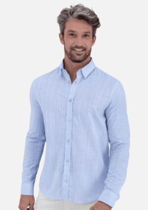 Camisa Masculina Slim Manga Longa DLZ