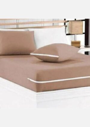 Capa De  Colchão Em Malha Queen Size Canela