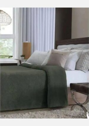 Manta  Fantasy Jolitex Jacquard  Casal - Verde Musgo