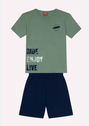 Conjunto Kyly Masculino Camiseta E Bermuda Estampa