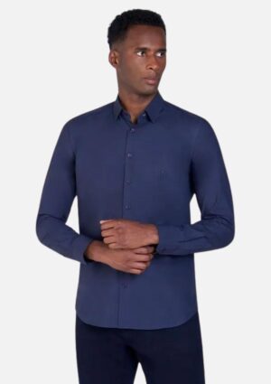 Camisa Masculina Social Azul Marinho Manga Longa Dudalina
