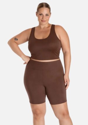 Conjunto Plus Size Bermuda E Top Sango's Malhas