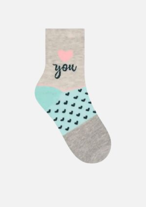 Meia Selene Feminina Estampada I Love You