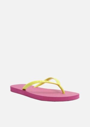 Chinelo Brizza de Dedo Roxo Tiras Amarelas Essential
