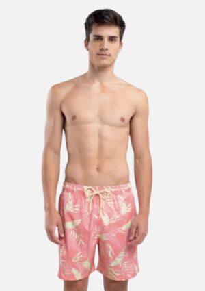 Short Masculino Estampa Folhagem Risco Beachwear Mash