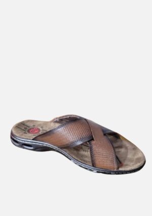 Chinelo Pegada Couro Cravo