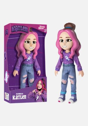 Boneca Katlen Dos Rosa Youtuber Articulada Emilly Vick 25cm