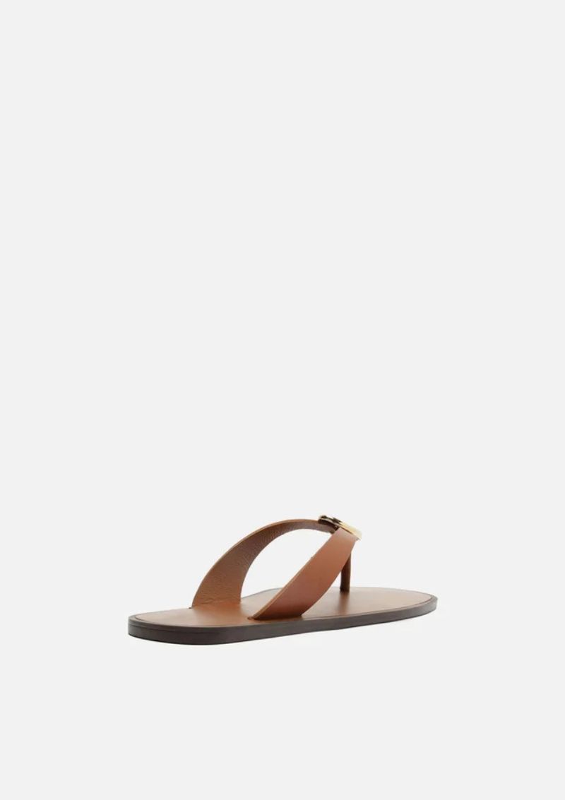 Rasteira De Couro Flip Flop Metal Arezzo - Imagem 3