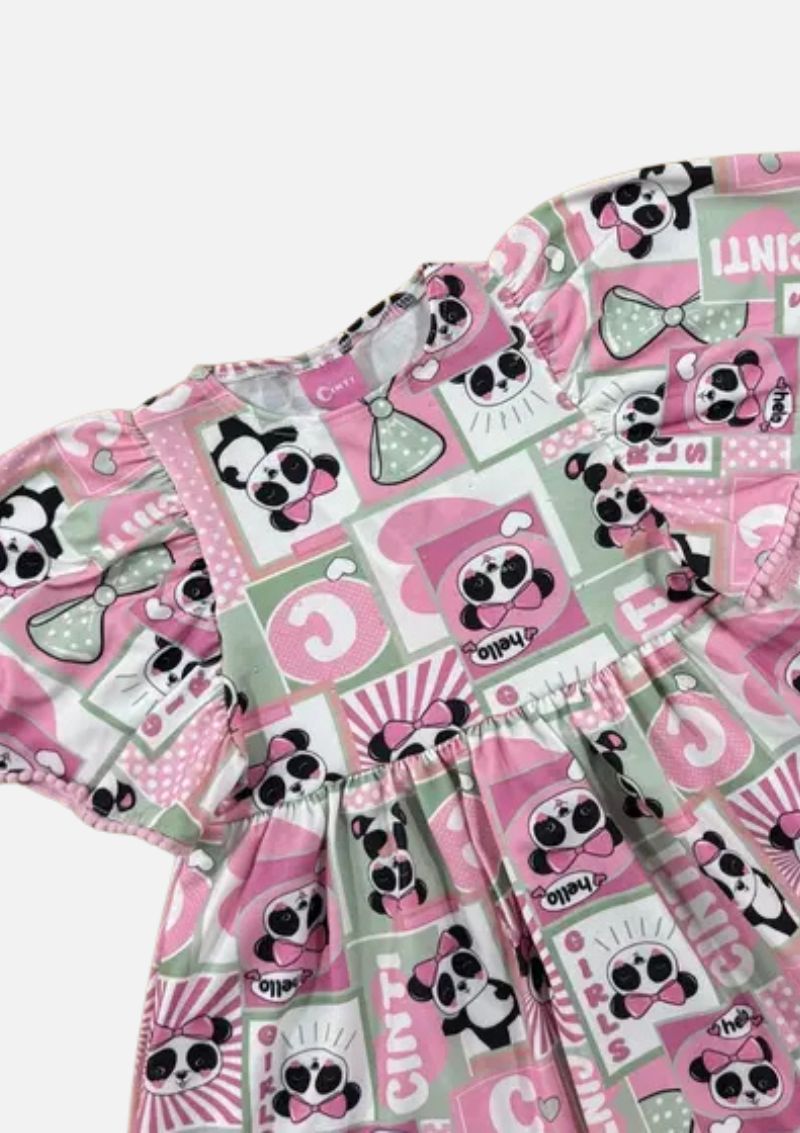 Vestido Infantil Estampa Panda Mundo Cinti - Imagem 3