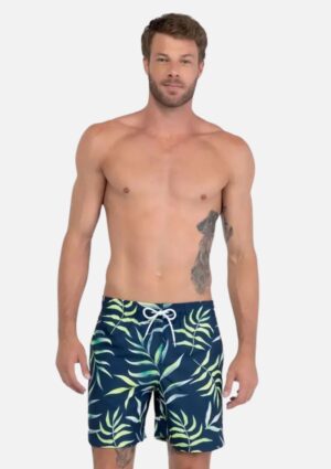 Shorts Masculino Estampado Folhagem Pai E Filho Mash
