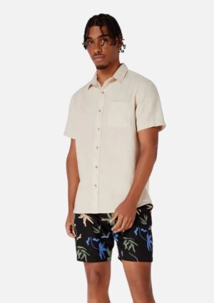 Camisa Masculina Básica Manga Curta Slim Em Linho Hering
