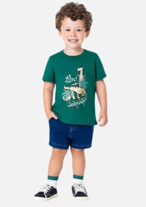 Camiseta Infantil Malwee Kids Menino Estampa Animais Algodão