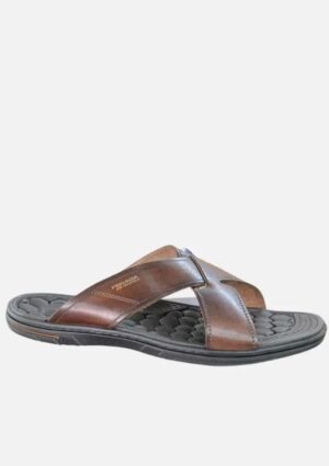 Chinelo Masculino Em Couro Tamanho Especial Pegada