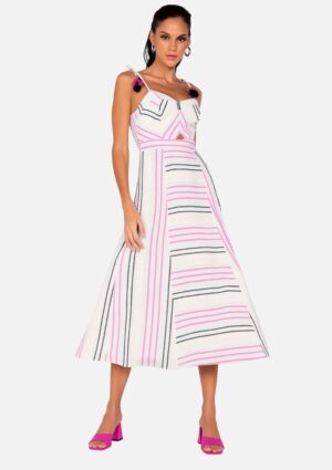 Vestido Solto Maxi Midi Flor De Lis