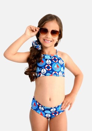 Conjunto Banho Infantil Estampado Marujos e Sereias