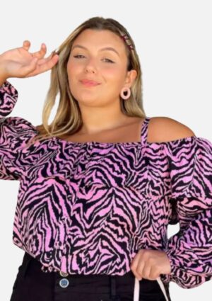 Blusa Marileti  Plus Size Animal Print 
