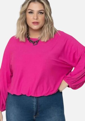Blusa Secret Glam Plus Size Manga Puff