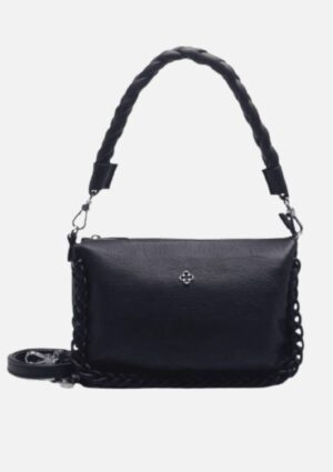 Bolsa Capodarte Shoulder Bag Couro Trançada Preta