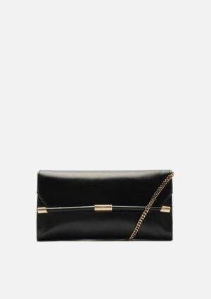 Bolsa Tiracolo Couro Média Corrente Metais Arezzo