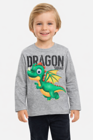 Camiseta Infantil Menino Manga Longa Dinossauro Kyly