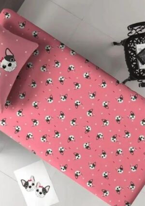 Jogo de Cama Portallar Solteiro 2 Peças Infantil Bulldog Francês