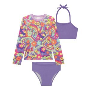 Conjunto Kukiê Biquíni Textura Blusa Malha com Proteção Uv 50+