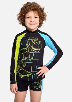 Sunga e Camiseta Proteção UV50+ Dinossauro Marujos e Sereias