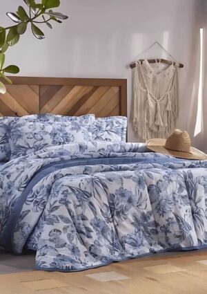 Edredom de Malha Dianneli Estampado Floral Boutis 100% Algodão
