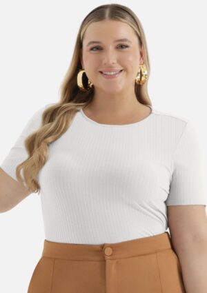 Blusa Canelada Plus Size De Verão Cativa