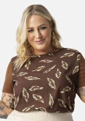 Blusa Feminina De Manga Curta Estampada Habana