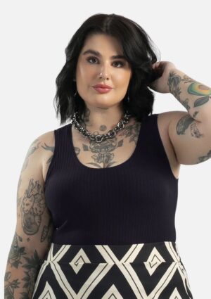 Regata Feminina Canelada Básica Plus Size Cativa