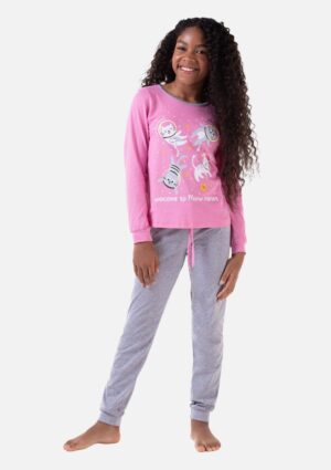 Pijama de Inverno Céu Estrelado Juvenil Gatos